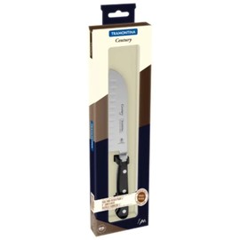 Tramontina Santokumesser CENTURY, 13 cm Küchenmesser, sehr scharf, Edelstahl DIN 1.4110, schwarz, rostfrei