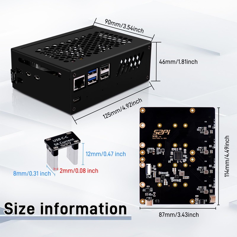 GeeekPi N16 Quad M.2 M-Key NVMe SSD HAT with Metal