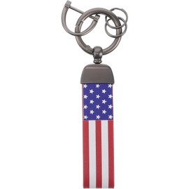 Llavero de Bandera Estadounidense para Llaves de Coche, Aleación de Zinc Diseño Patriótico Simple, Ligero y Resistente, Uso Versátil para Bolsillo y Oficina, Adecuado para Hombres y Mujeres