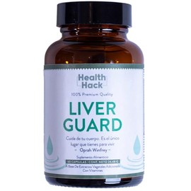 Liver Guard | Suplemento para Higado con Cardo Mariano y Diente de león | Con vitamina C, E y B6, Curcuma y Raíz de Jengibre | Formula 100% natural | Limpieza | Health Hack - 60 capsulas