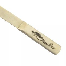9" Mermaid Engraved Scrimshaw Letter Opener- Antique Reproduction