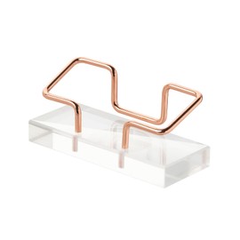 Leicraft Business Card Holder for Desk, Modern Card Organizers and Office Desk Accessories for Men and Women (Rose Gold)