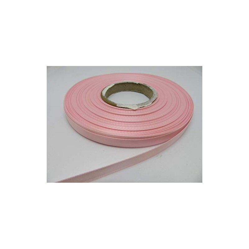 2 metres x 7mm Satin Ribbon Light Baby Pink Double
