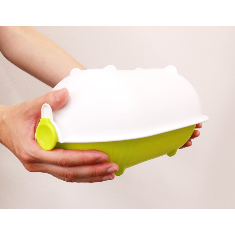 Kokubo Colander Spin Wheel Colander Oval Green KK-311