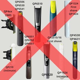 Peine guía ajustable 14 en 1 compatible con OneBlade QP2520 QP2530 QP2620 QP2630 QP2724 QP2834 – Accesorio de repuesto para recortadora de barba, 14 a