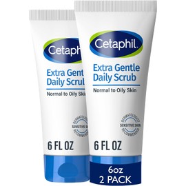 Extra Gentle Daily Scrub (Pack of 2) - Gently Exfoliates & Cleanses Without Over-drying - For All Skin Types - Non-Irritating & Hypoallergenic - Suitable For Sensitive Skin 6 oz