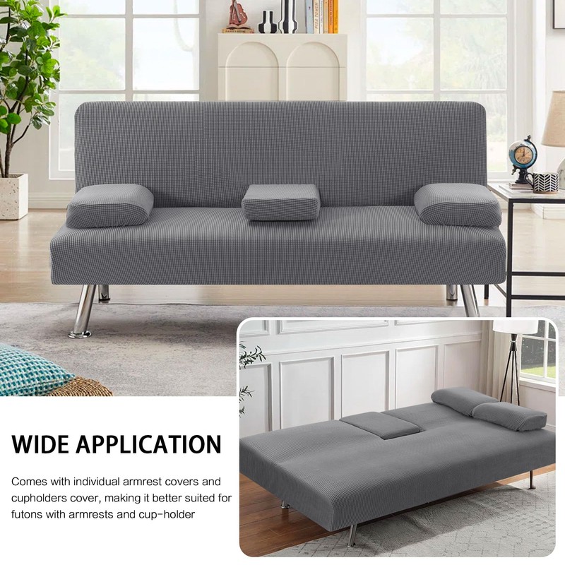 H.VERSAILTEX 4 Pieces Stretch Futon Covers Sofa Bed Slipcover with