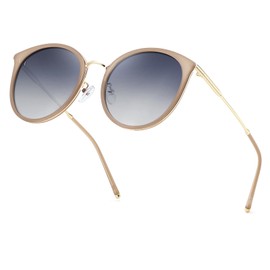 FEISEDY B1326 Women's TAC Polarized Sunglasses, UV400, UV Protection, TR90, Driving, Fishing, Climbing, Shopping, Travel, Stylish, Round, Chakiro