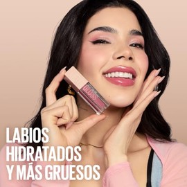 Maybelline Lifter Gloss Brillo Labial Hidratante con Ácido Hialurónico, Efecto Volumen, Aplicador XL, Hidratación Hasta por 4 Horas, Acabado Brillante