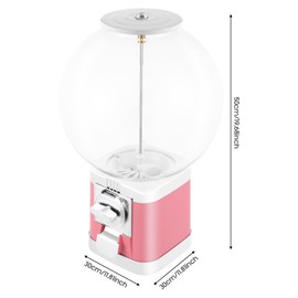 Gumball Machine, 1.26Inch Big Capsule Toy Vending Machine w/Key, Commercial Large Gumball Bank Candy Vending Machine Capacity 500Pcs,Bubble Capsule Toys Dispenser Vending Machine for Game Halls