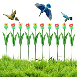 Firmlly Flower Hummingbirds Feeder for Outdoors,Small Bird Feeders for Garden,Butterfly Feeder, Bee-Proof Design,Simulation Flower Effect,Decorative Gardens,10Pcs