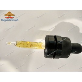 PepperliciousS Pepper Company LLC CAROLINA REAPER PEPPER INFUSED Extra Virgin Olive OIL DROPS -1/2 OZ  With Flakes