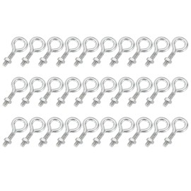 sourcing map Threaded Eye Bolts M5x20 Carbon Steel Eye Hooks Screws with Hex Nuts for Metal Hook Wood Terminal Ring Hooks Hanging, Pack of 30