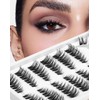 Cat Eye Cluster Lashes,10-15mm DIY Eyelash Extensions,Natural Cluster Eyelashes for