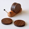 Wood Mug Coaster Heat Insulation Cute Snail Shape 5pcs Wooden