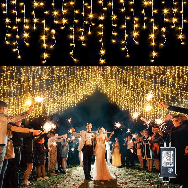 Icicle Lights Outdoor - 66ft 640 LED Hanging LED String