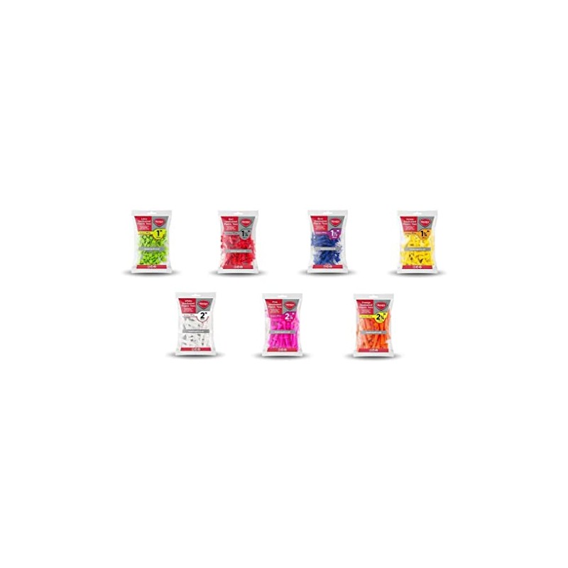 Masters Unisex's Plastic Graduated Tees (Bag of 25), White, 2"