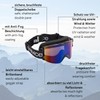 Black Crevice Adult's Ski Goggles, Unisex, Skibrille, black/orange, One Size
