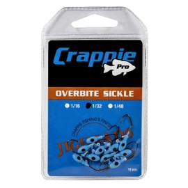 Crappie Pro Overbite Sickle Mo' Glo Glow-in-The-Dark Jig Heads for Soft Plastic Crappie Fishing Baits, Pack of 10