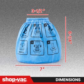 Shop-Vac Non-Woven Cloth Filter Bags – 2 Pack Reusable Filter Replacements, Fits Small Dry Vacuums (7" × 6-1/4" × 3-1/2")