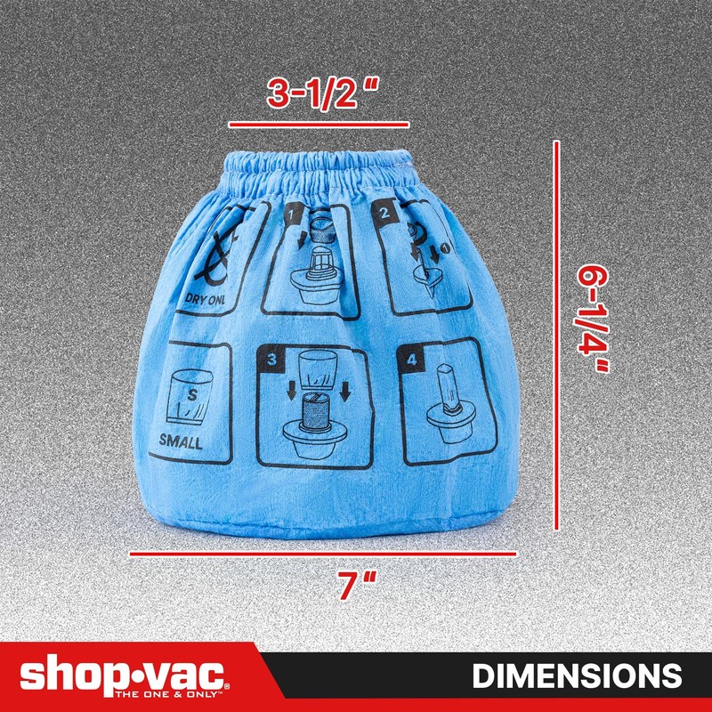 Shop-Vac Non-Woven Cloth Filter Bags – 2 Pack Reusable Filter