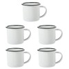 BESTonZON Set of Enamel Cups, Set of 5 Reusable Retro