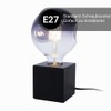 Cube table lamp in black metal, E27 base compatible, IP20,