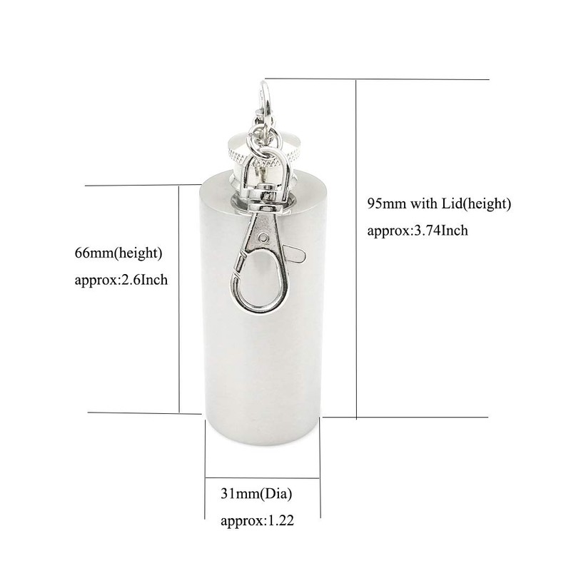 iSavage 1.5oz Hip Flask 18/8 Stainless Steel Cylinder Shaped Mini