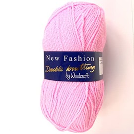 Woolcraft New Fashoin DK Knitting Yarn/Wool - 100g Double Knit Ball -78 Shades (Pretty Pink- 23251)