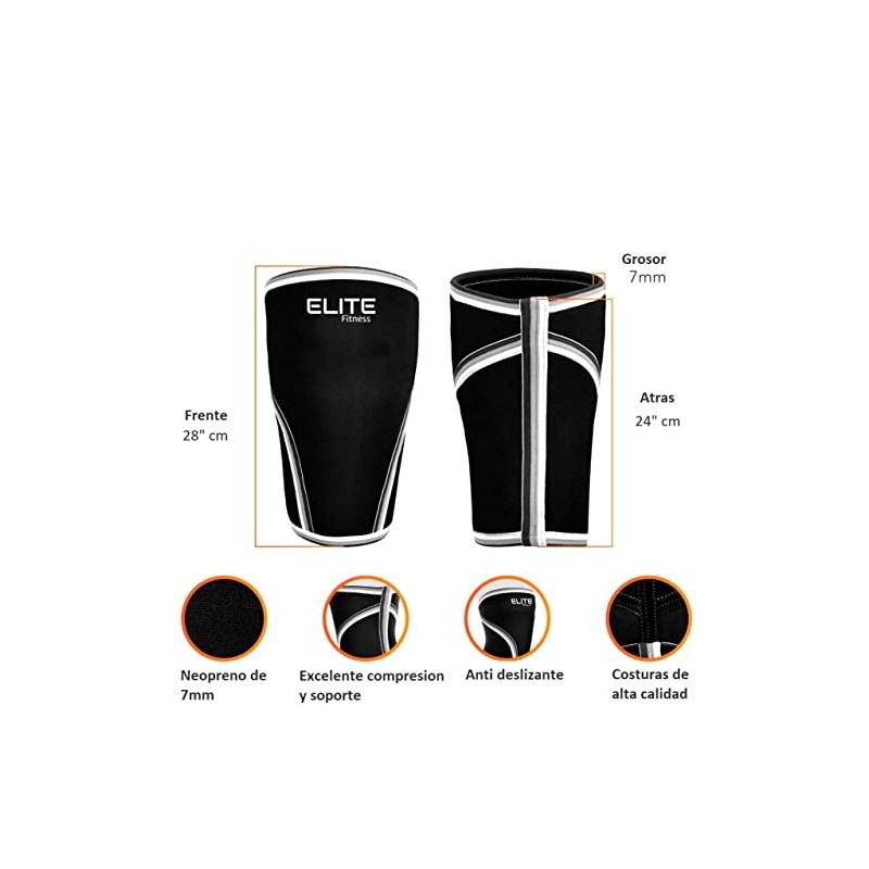 Rodilleras de compresion de 7mm(PAR), ideales para crossfit, gimnasio, y