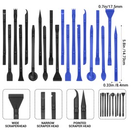 ElevateTech 20 Stück Kunststoff-Schaber Für Enge Stellen Mini Kunststoffschaber Fugenreinigungswerkzeug Aufkleberentferner Vielseitig Einsetzbar Kleiner Farbschaber Leicht Zu Reinigen Geeignet Für Auf