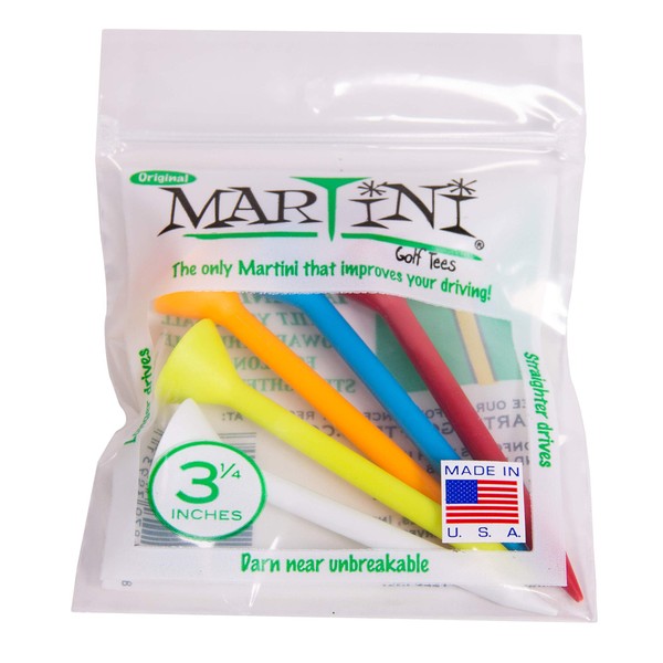 ProActive Sports Martini Golf 3-1/4" Durable Plastic Tees 5-Pack (Assorted Colors)