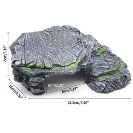 Moonorange Turtle Basking Platform Turtle Tank Decoration for Aquariums & Terrarium, Turtle, Lizard, Reptile Habitat Hideout (Black)