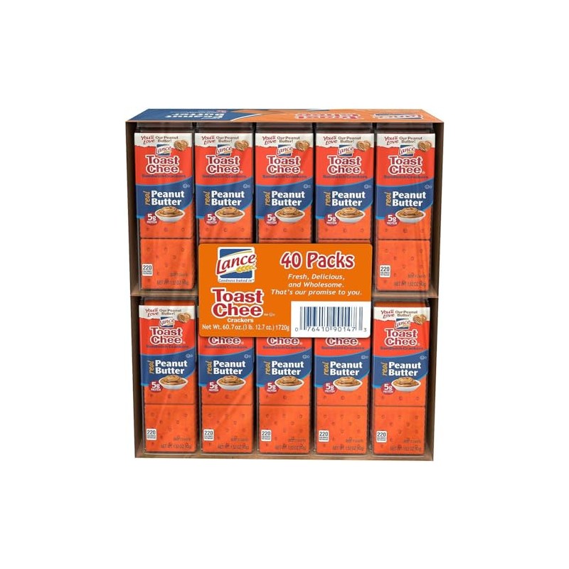 Lance Toast Chee Peanut Butter Crackers, 40Count
