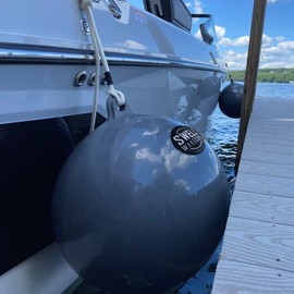 SWELL Wakesurf - Big Bumper Ball 25 Inch Diameter - Inflatable Raft Tie-Up Boat Fender Buoy (Black)