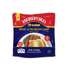 Hereford Beef Luncheon Loaf | Shelf Stable | Fully Cooked | Ready to Eat | 8g Protein per Serving | 3.5oz per Pouch (Case of 24)