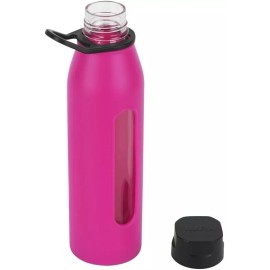 Takeya Glass Water Bottle with Silicone Sleeve and Twist Cap, 22 Oz