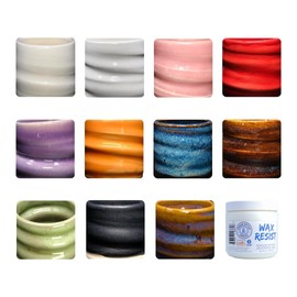 Penguin Pottery - School and Studio Pack - Mid Fire Series - Cones 5 & 6 - Includes 11 Colors plus Wax Resist - Savings for Elementary School, Middle School, High School, College, University, Studios.
