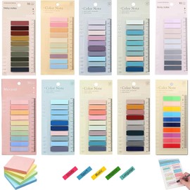 2400 Pestañas de índice Adhesivas, Marcadores de Página para Libros de Colores con Regla, Etiquetas Adhesivas de índice Para Escritura Lectura de Libros Cuadernos Carpetas de Archivos