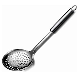 Cyoufine 13.2" Stainless Steel Cooking Skimmer Spoon Metal Slotted Spoon for Straining, Ideal for Frying, Skimmer Ladle Sspoons Kitchen Utensils Fryer Scoop