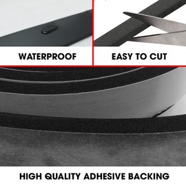 Neoprene Foam Strip Roll by Dualplex, 1" Wide x 10' Long x 1/4" Thick, Weather Seal High Density Stripping with Adhesive Backing – Weather Strip Roll Insulation Foam Strips