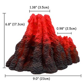 S-Lifeeling Tank Decoration Volcano Ornament Aquarium Decorations Volcanic Stone for Fish Tank (L)