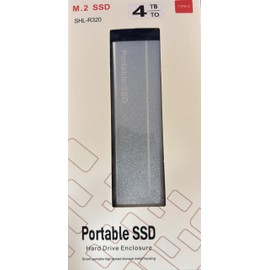 SHL-R320 M.2 Portable SSD, 4TB External Hard Drive, Type-C USB 3.1, Silver, Metal Housing, Compatible with Windows, Mac, Android Silver