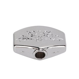 6Pcs Metal Carved Big Square Guitar Tuning Peg Buttons, Replacement Machine Head Knob, for Guitar Parts Replacement, with Screws and Spacers, Silver
