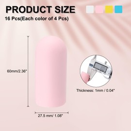 PATIKIL 1.08" Dia Silicone Bottle Covers for Travel, 16Pcs Leak Proof Reusable Medium Size Toiletry Sleeves Travel Essentials for Lotion Shampoo Containers, 4 Colors