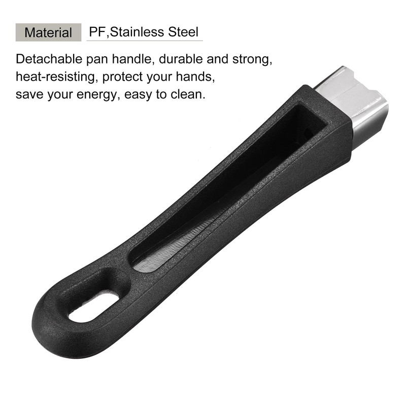 sourcing map Pan Replacement Handle Black 165mm/6.5inch with Screw Nonstick