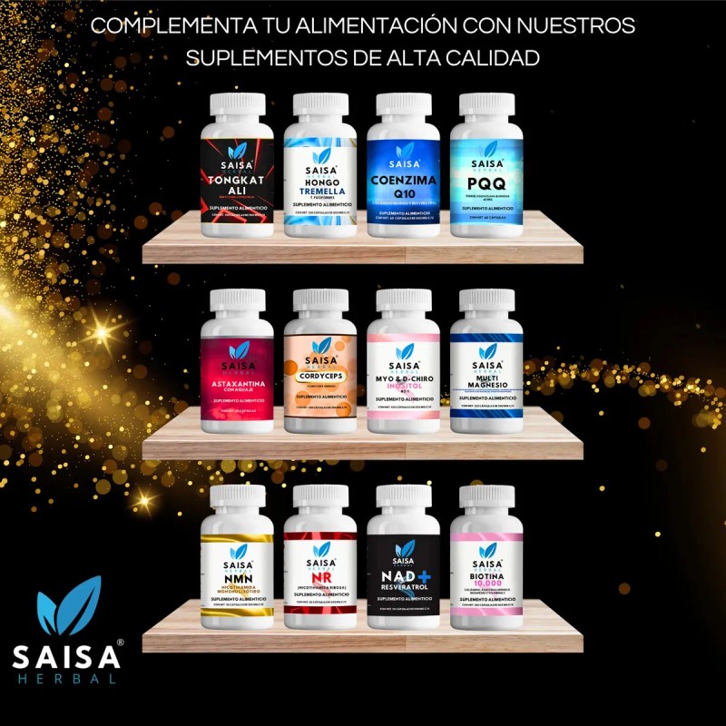 Glutamina 100 Pura 120 Cáps Saisa Herbal Suplemento Natural Apoyo