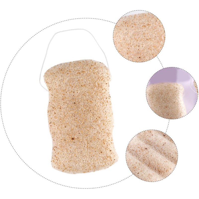 Healvian Esponja Facial de Konjac Beige para Limpieza Profunda y
