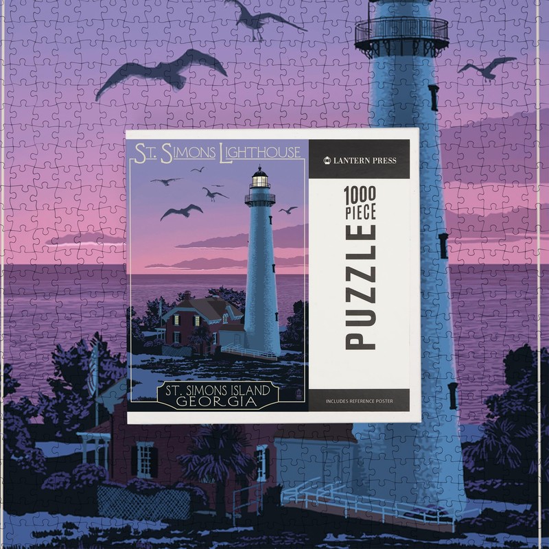 Lantern Press 1000 Piece Jigsaw Puzzle, St. Simons, Georgia, Lighthouse