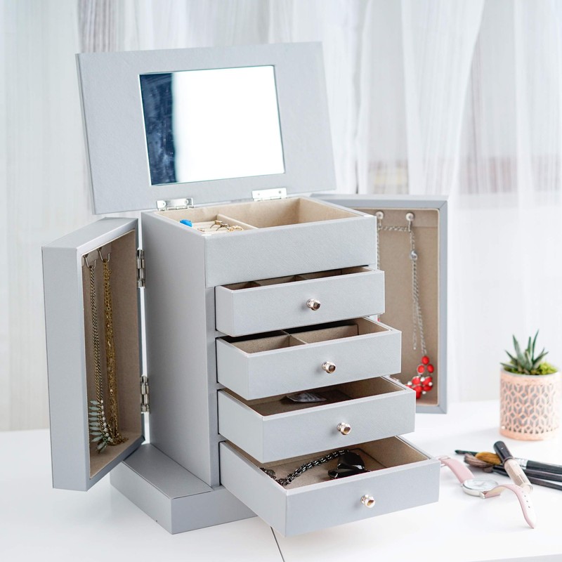 Hives and Honey Layla Jewelry Box, Grey